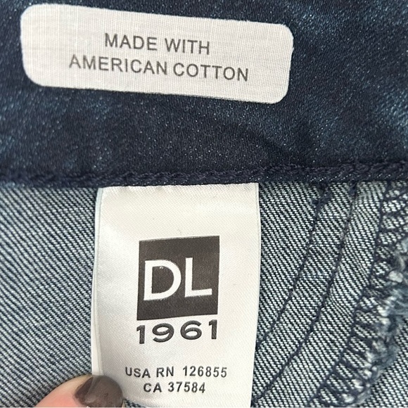 DL1961 No. 2 Trimtone Skinny Ankle Jeans Denim Pants High Rise Dark Blue Size 27 - Picture 13 of 14